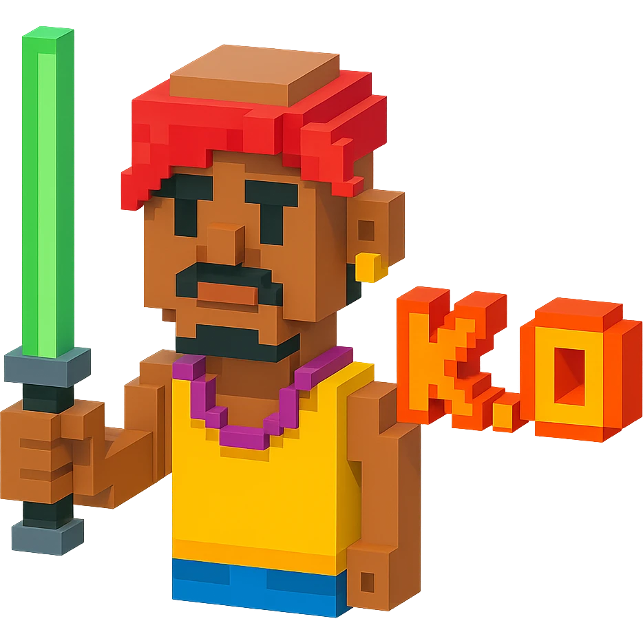 репер 2Pac с джедайским мечем и надписью K. O., no background  emoji
