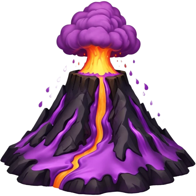 A volcano errupting only with a pure purple lava emoji
