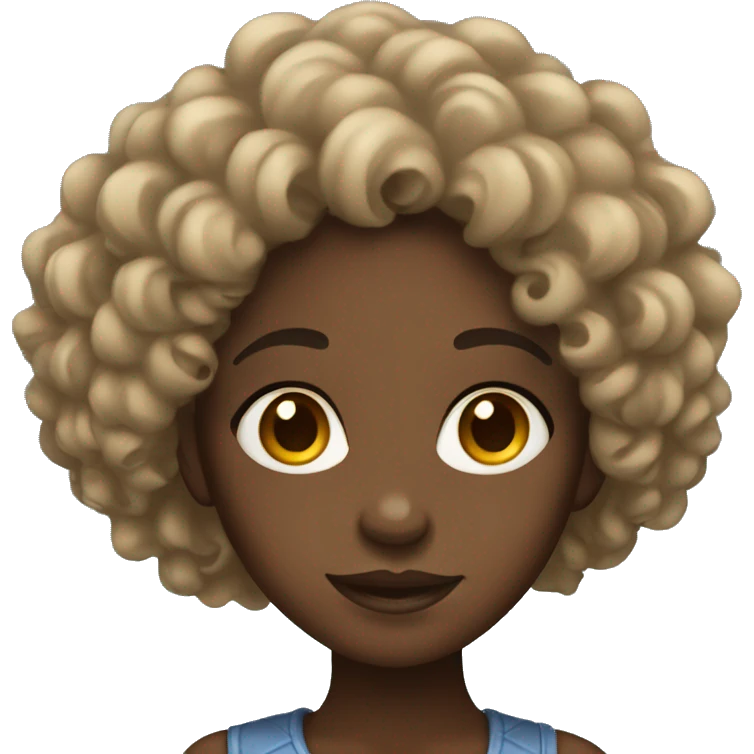 black girl with curly hair emoji