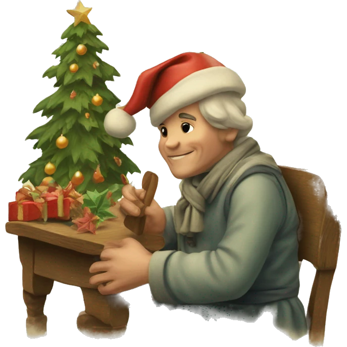 Yule Christmas vintage emoji