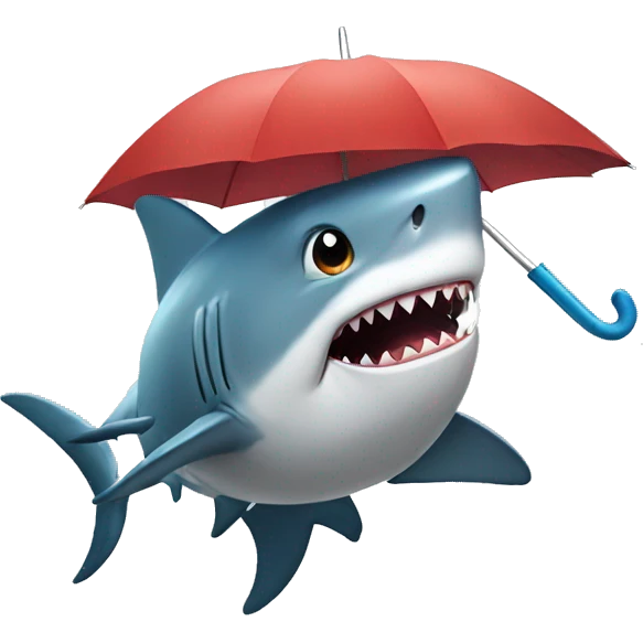 Shark with umbrella  emoji