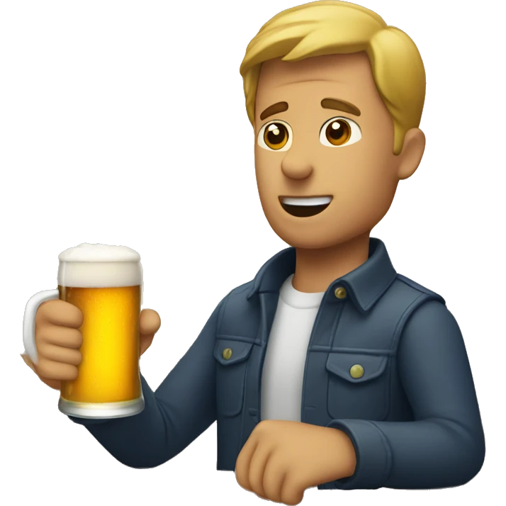A man drinks beer from a bottle emoji