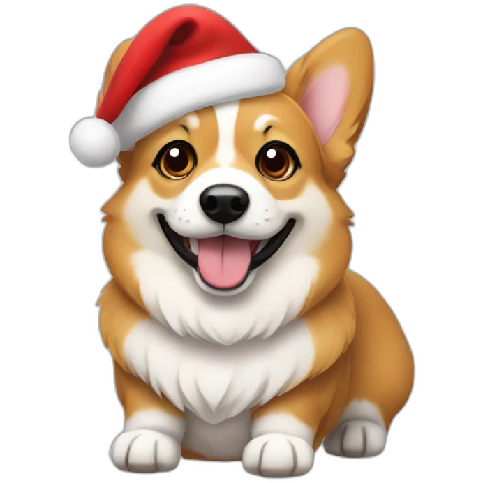 santa corgi emoji