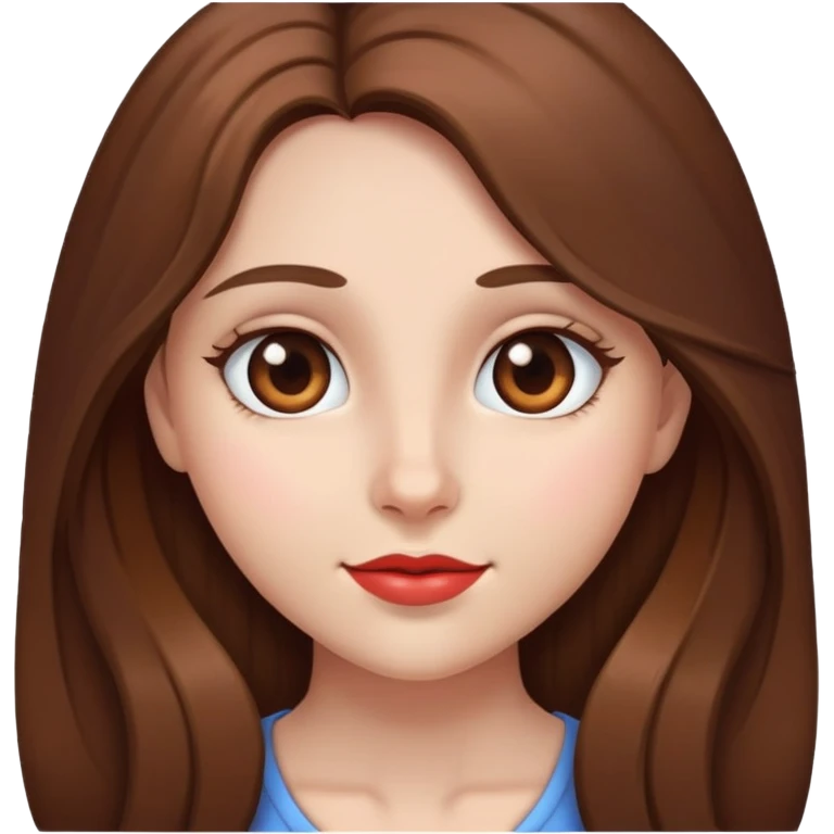 girl with long brown hair video chatting with heart eyes emoji