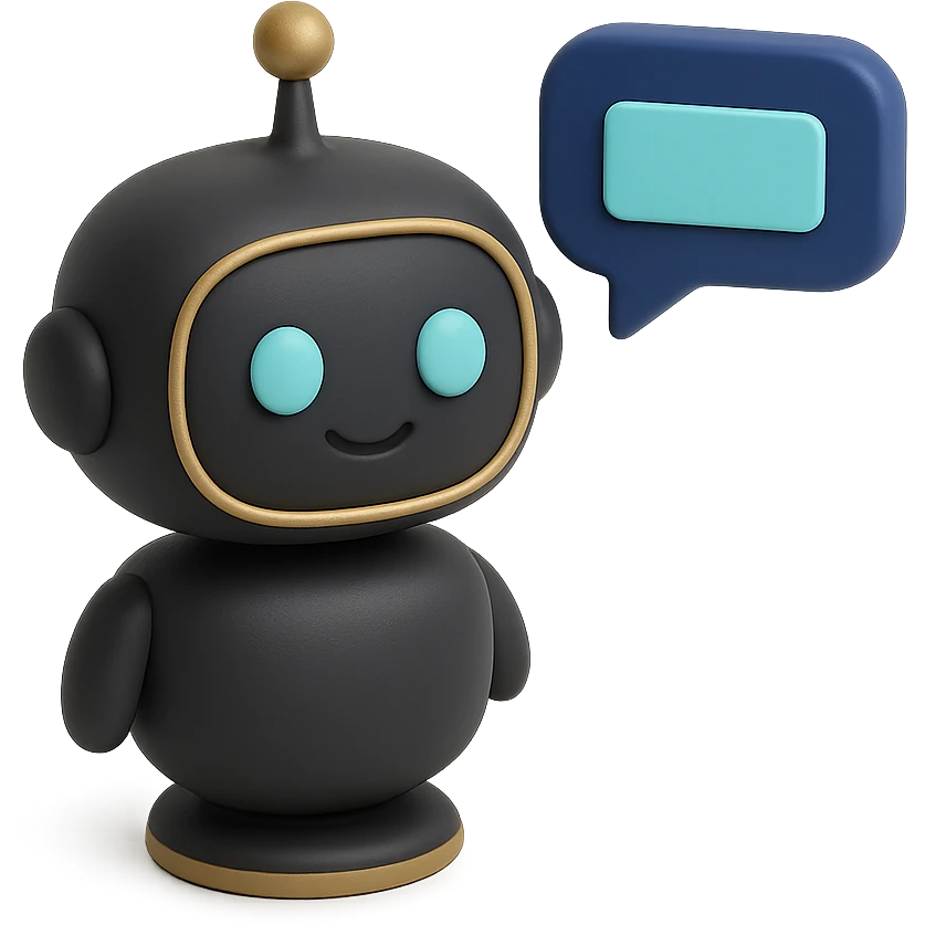 Chatbot mit Sprechblase, colors #3B2C85, #83fff8, #2C2828 emoji