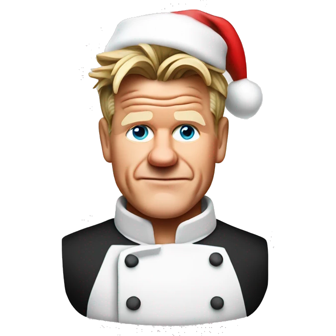 Gordon Ramsay with santa hat emoji