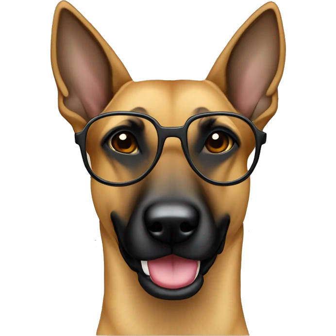 Malinois avec des lunettes de soleil emoji