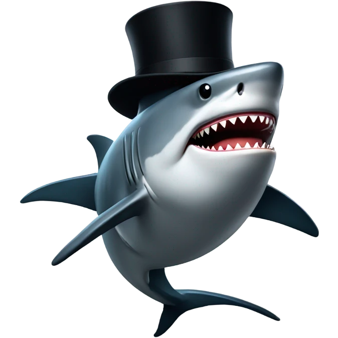 Shark with a top hat  emoji