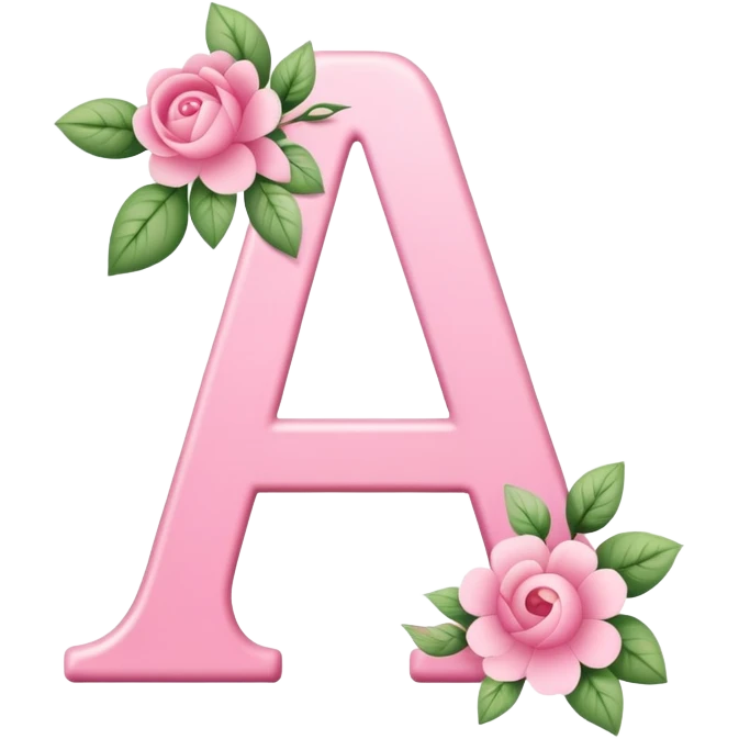 Pink romantic alphabet letter emoji