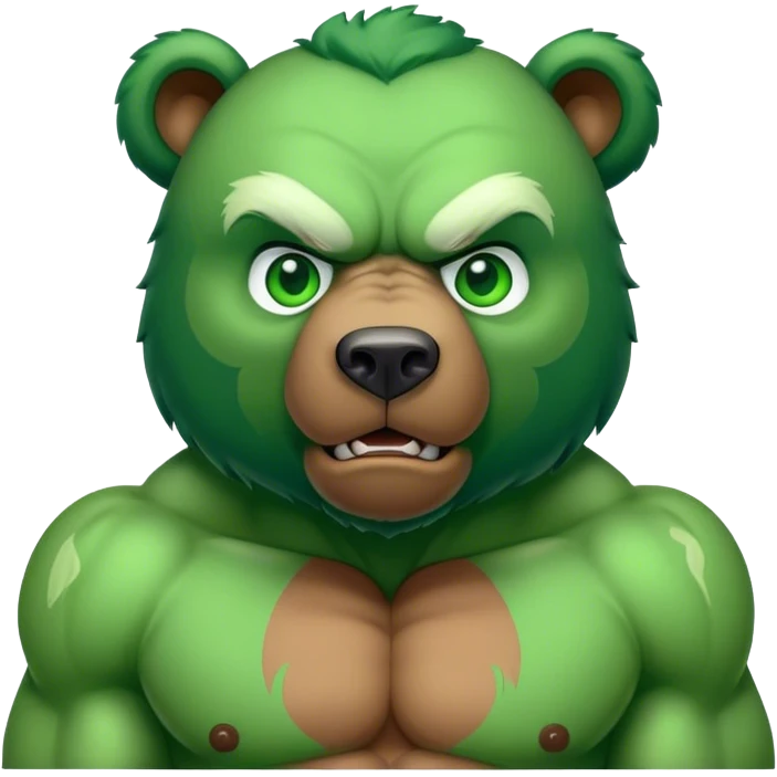 Bear looking like hulk emoji