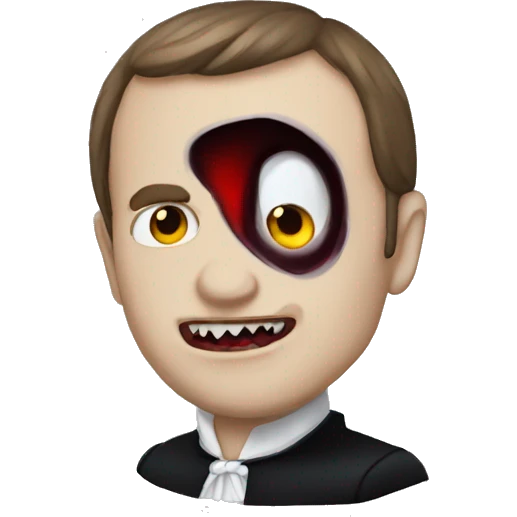 Macron as a vampire emoji