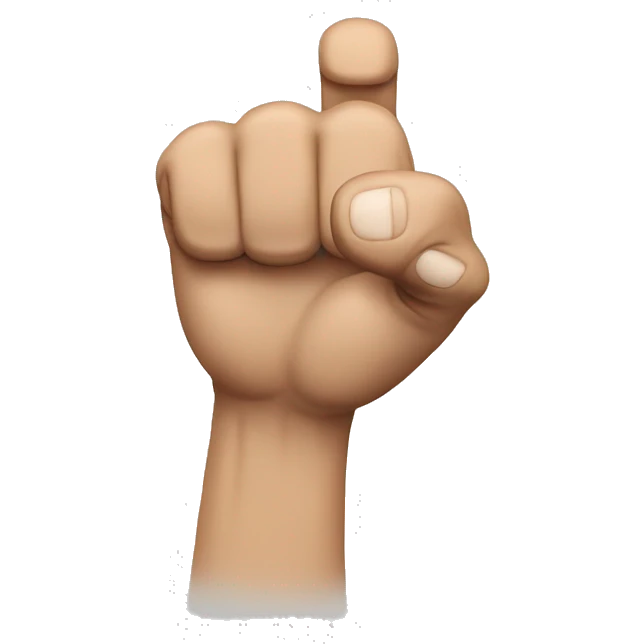 While punching, the punch passed between the thumb and the middle finger emoji