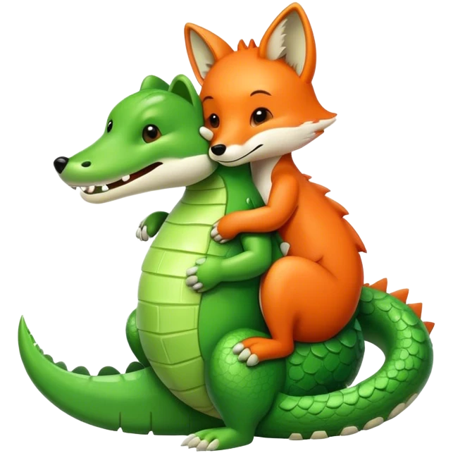 Fox hug crocodile emoji