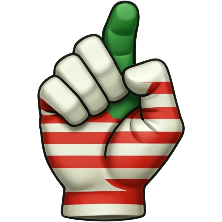 This fist emoji ✊ but instead of yellow it’s the three Italian flag colors. Don’t change anything about the fist shape or shading, just the 3 colors striped  emoji