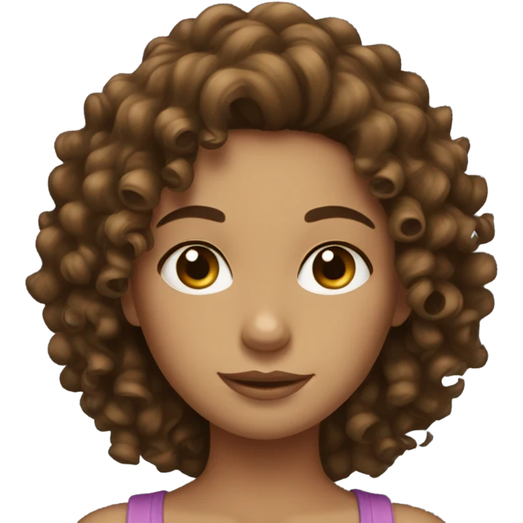 curly girl brunette  emoji
