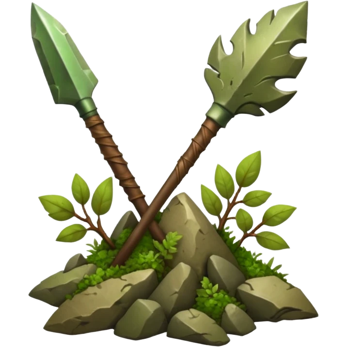 earth elemental spear with leaves emoji