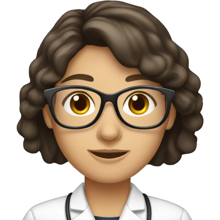  brunette dietitian with glasses emoji