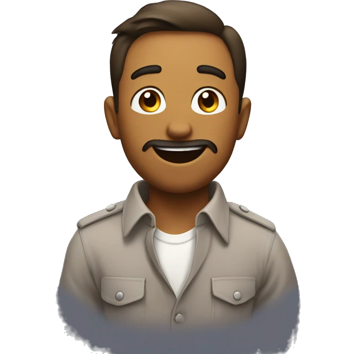 Emoji pulling the collar of his shirt and looking up and away while blushing  emoji