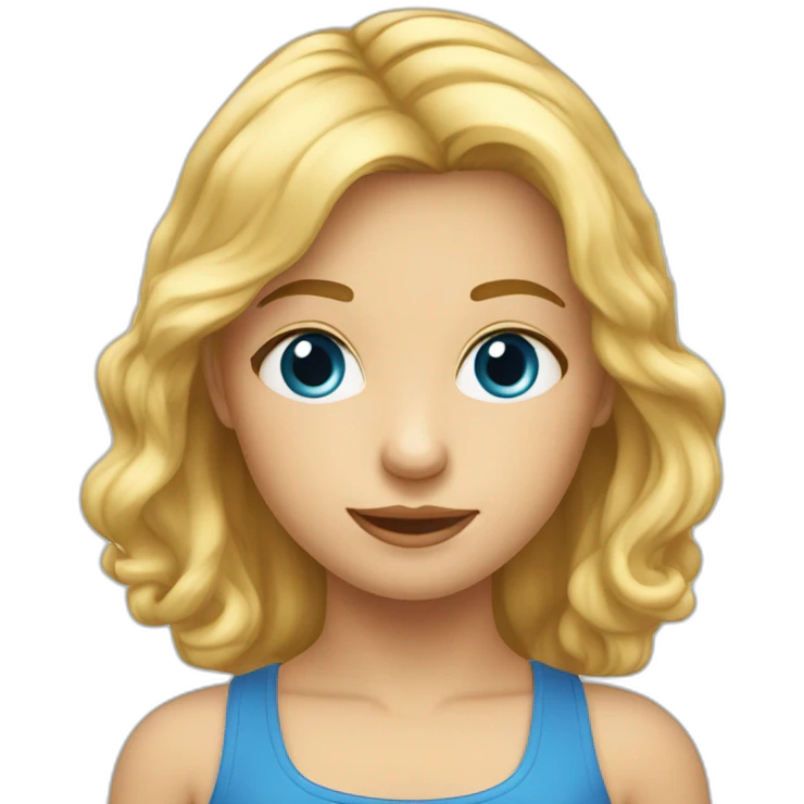 Fille aux yeux bleus et au cheveux blonds âgé de 10 ans emoji