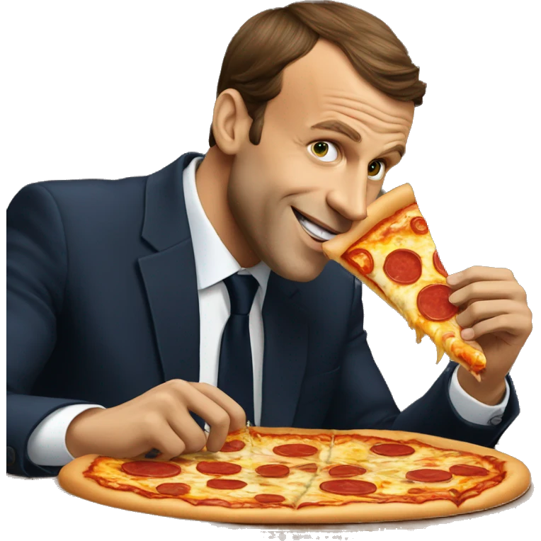Macron qui mange une pizza  emoji