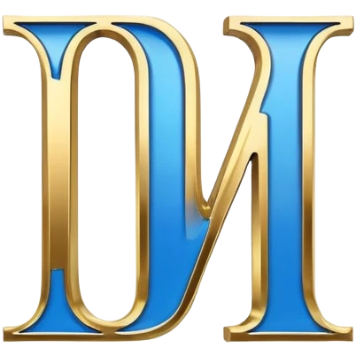 Bold Blue-White-Gold Font “I” Letter  emoji