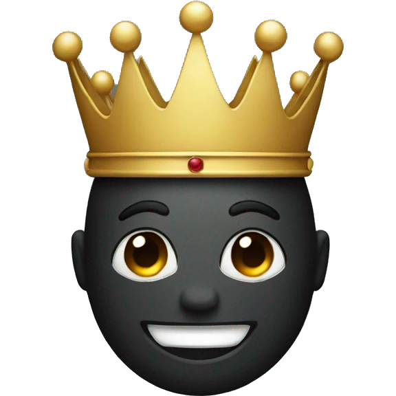 black emoji face with crown emoji