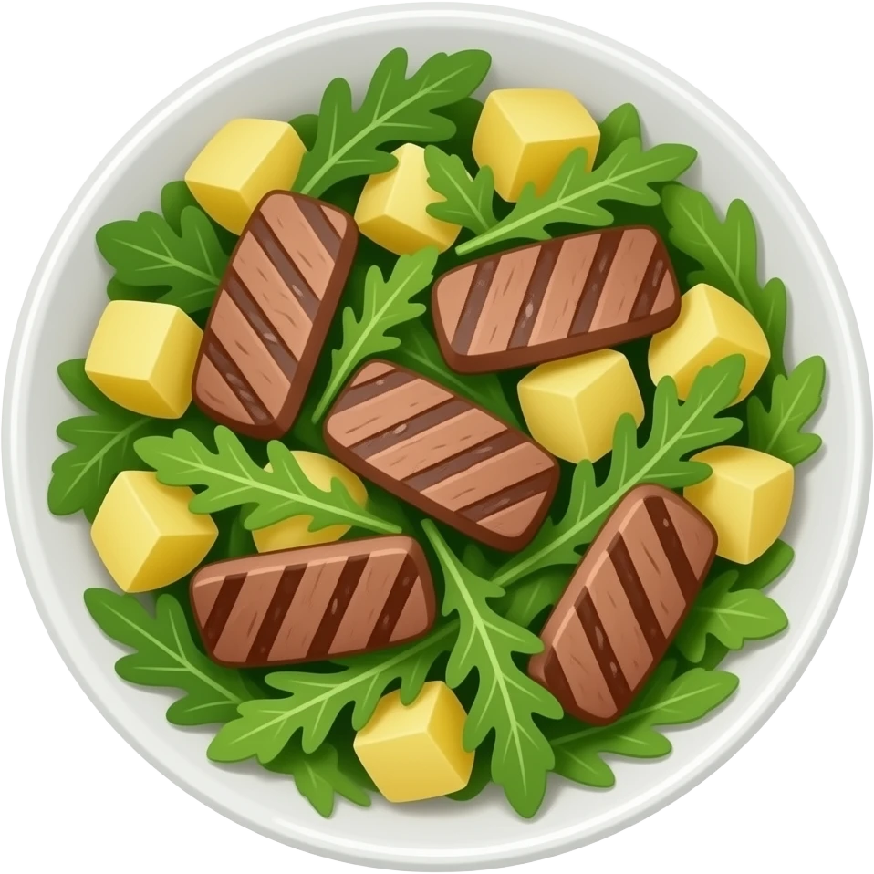 Arugula with meat & ptato emoji