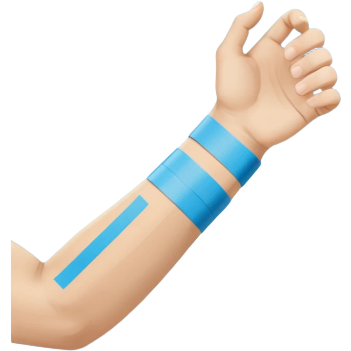 forearm with kinesio tape (physiotherapy)  emoji