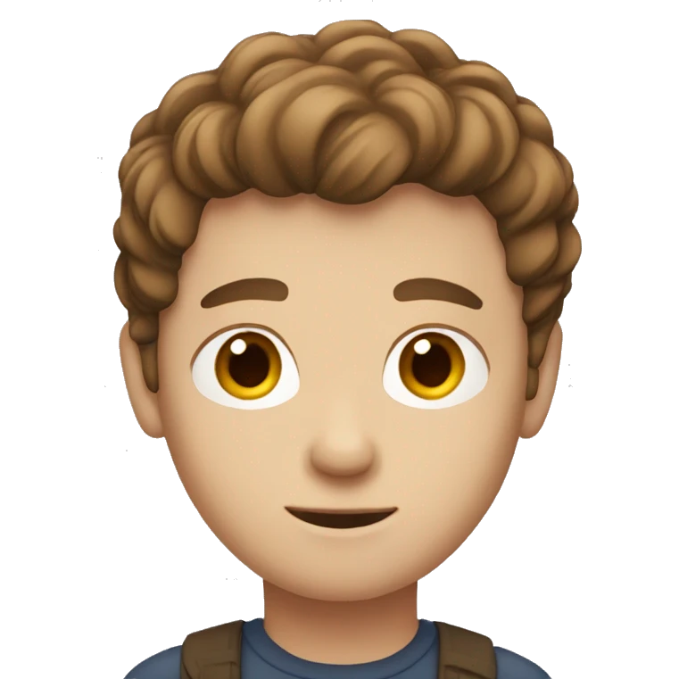 white boy with brown hair emoji