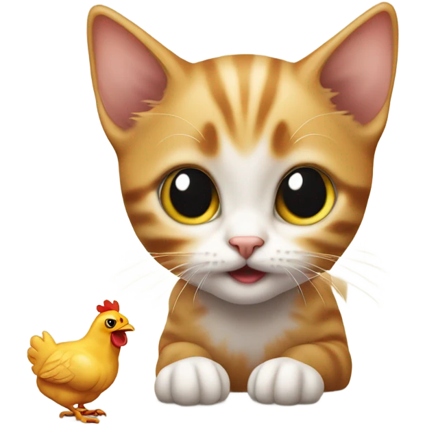 Kitten with chicken  emoji