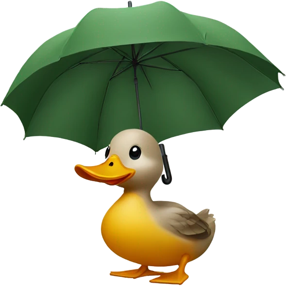 Duck with an umbrella emoji