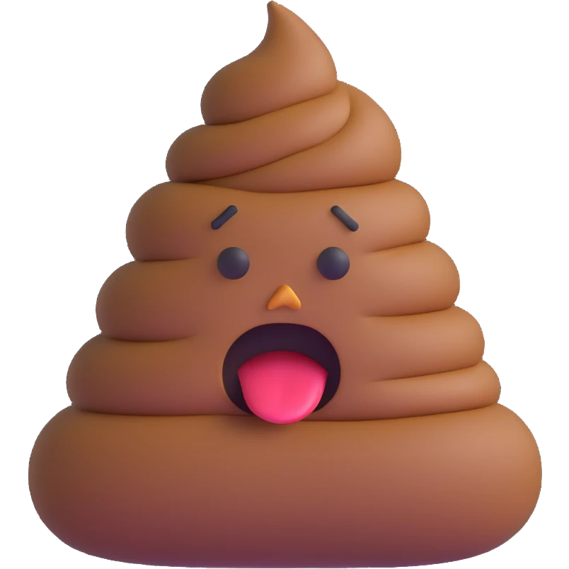 frowning poop emoji