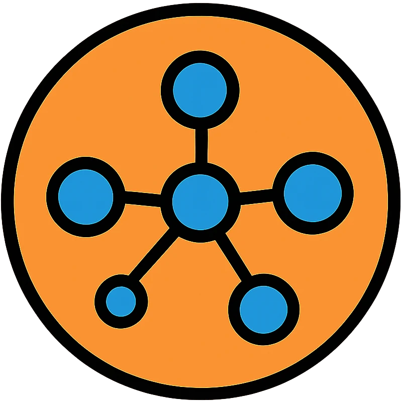 blue network in a circle emoji