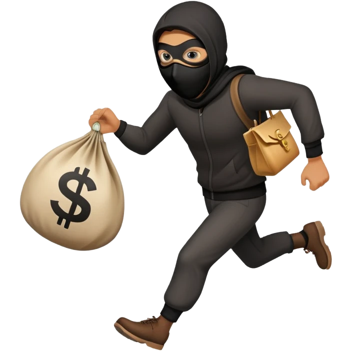 thief running away with a money bag emoji