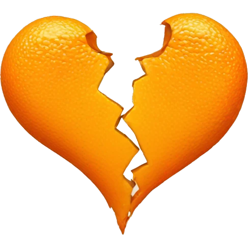 Orange broken heart emoji emoji