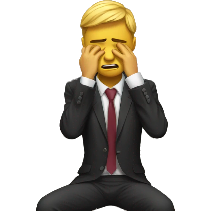Law student suffering and crying while studying emoji