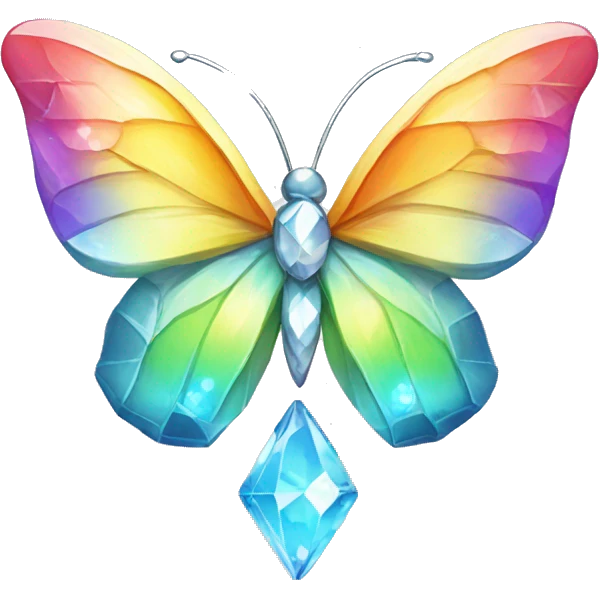 One Rainbow-Diamond-Gem-Butterfly-Crystal-Fly emoji