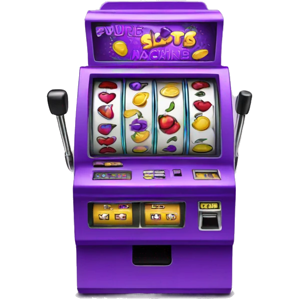 purple fonted slots machine emoji