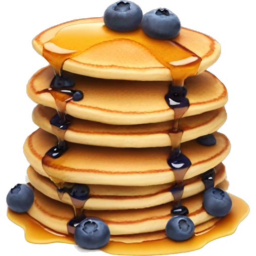 Pancake stack with syrup and blueberries  emoji