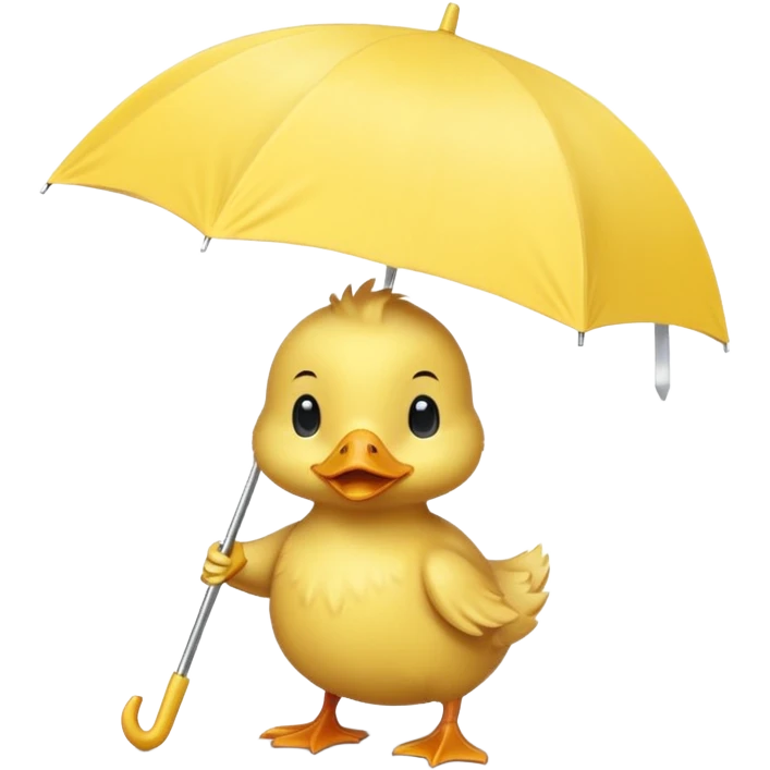 baby Duck holding white umbrella emoji
