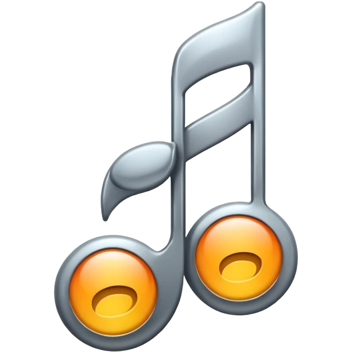 music note with a chromic metal texture, no gold emoji