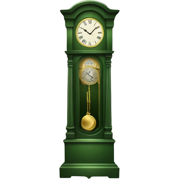 grandfather clock, green  emoji