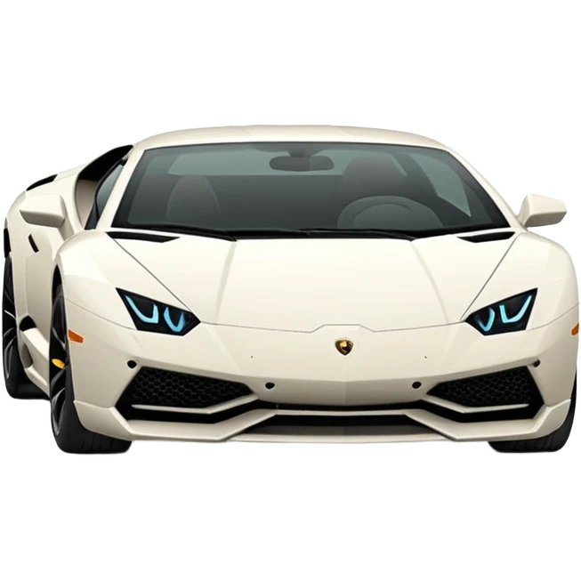 "Create a top-down view 2D vector emoji of a Lamborghini in Apple's iOS style. Use solid colors, clean lines, and smooth curves. No gradients or 3D effects. Keep the design minimalist with a white background."
 emoji