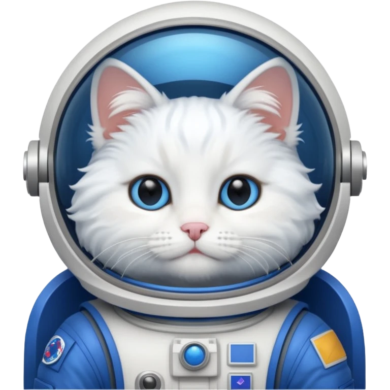 white cat blue Astronaut emoji