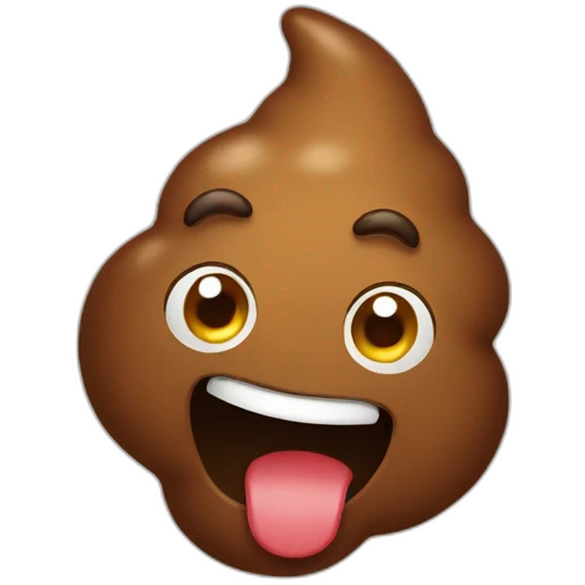 silly poop emoji