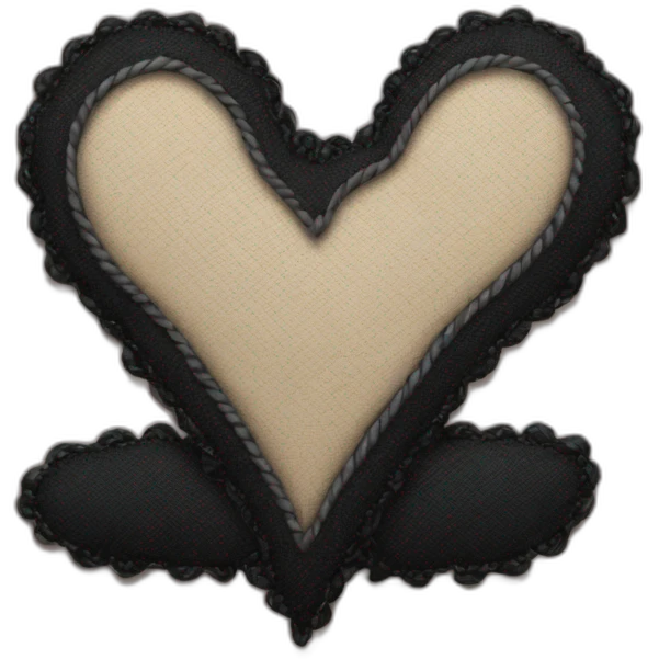 Black heart stiched emoji