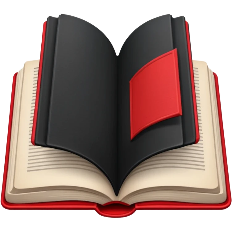 open book with black cover but with completely red pages emoji