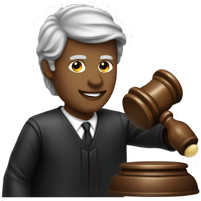 A JUDGE HOLDING A GAVEL emoji