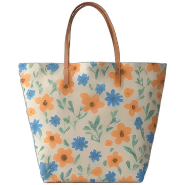 tote bag with flower print emoji