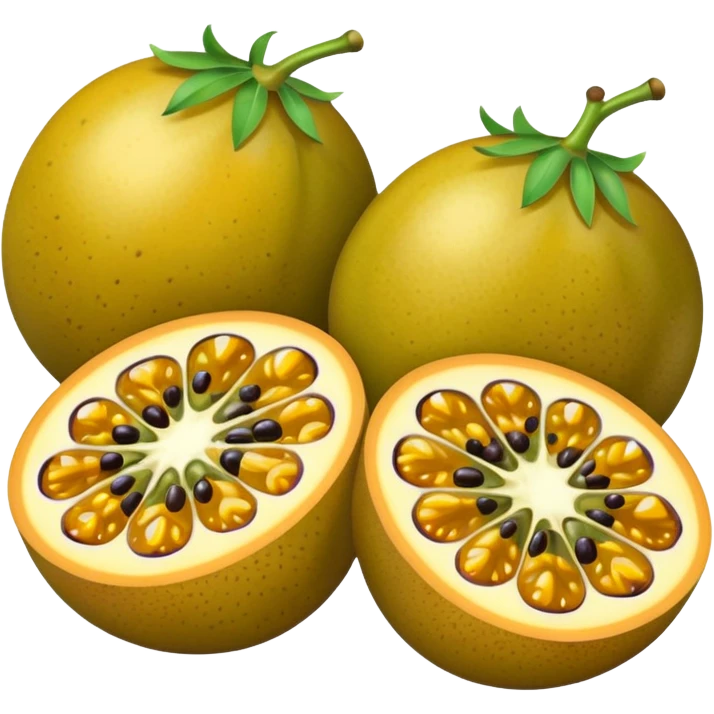 passion fruit sliced juicy emoji